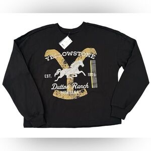 Black Yellowstone Dutton Ranch Graphic Sweater Women’s Small NWT